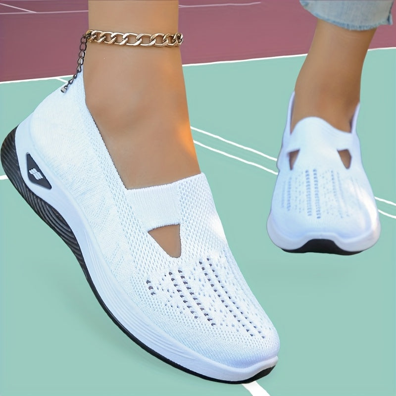 Ayollar uchun nafas oluvchi tarmoqli slip-on sport poyabzali, kundalik yurish uchun, turli ranglarda