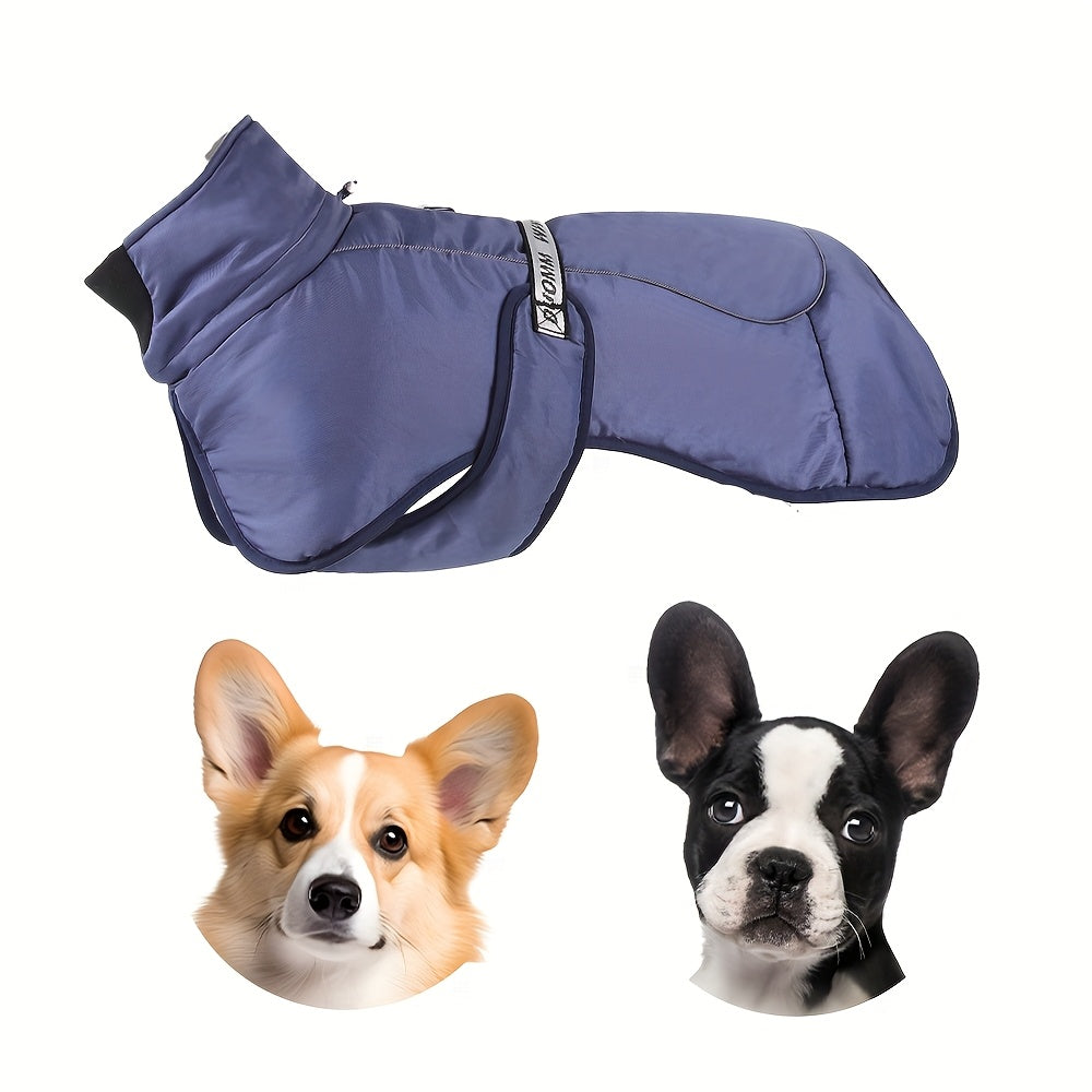 Waterproof Windproof Dog Jacket with Fleece Lining for Small to Large Breeds
