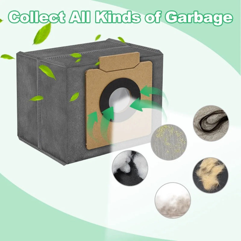 Eufy Clean X8 Pro / X10 Pro Omni Robot Tozalash O'z-o'zidan Bo'shatish Stansiyasi bilan ishlash uchun mo'ljallangan 10 ta Chang Sumkasi, chiqindilarni yig'ish uchun katta sig'imga ega.