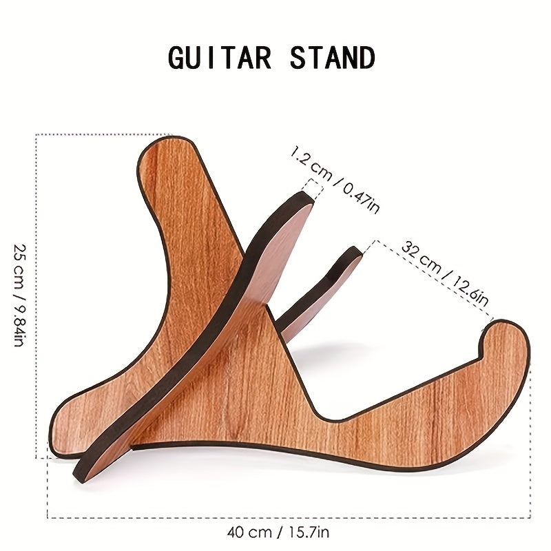 Soporte de guitarra de madera con cubierta de goma suave para instrumentos acústicos, eléctricos y clásicos