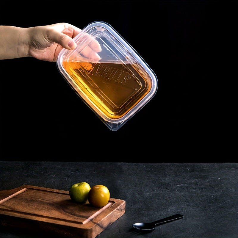 Pack de 10 recipientes rectangulares reutilizables para almacenamiento de alimentos, ideales para almuerzos y preparación de comidas