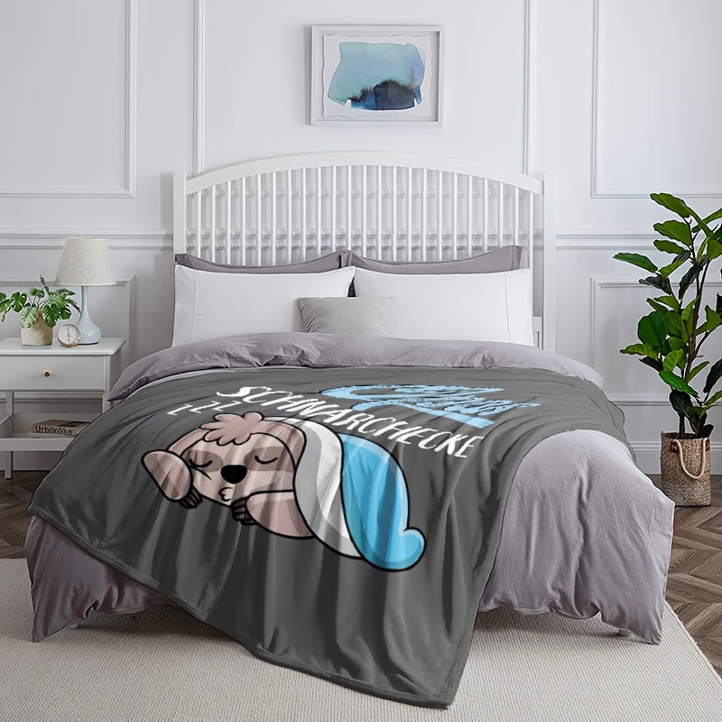 Kattalar uchun qulay sloth naqshli flanel yostiqchasi, barcha mavsumlar uchun yumshoq plyush sovg‘a