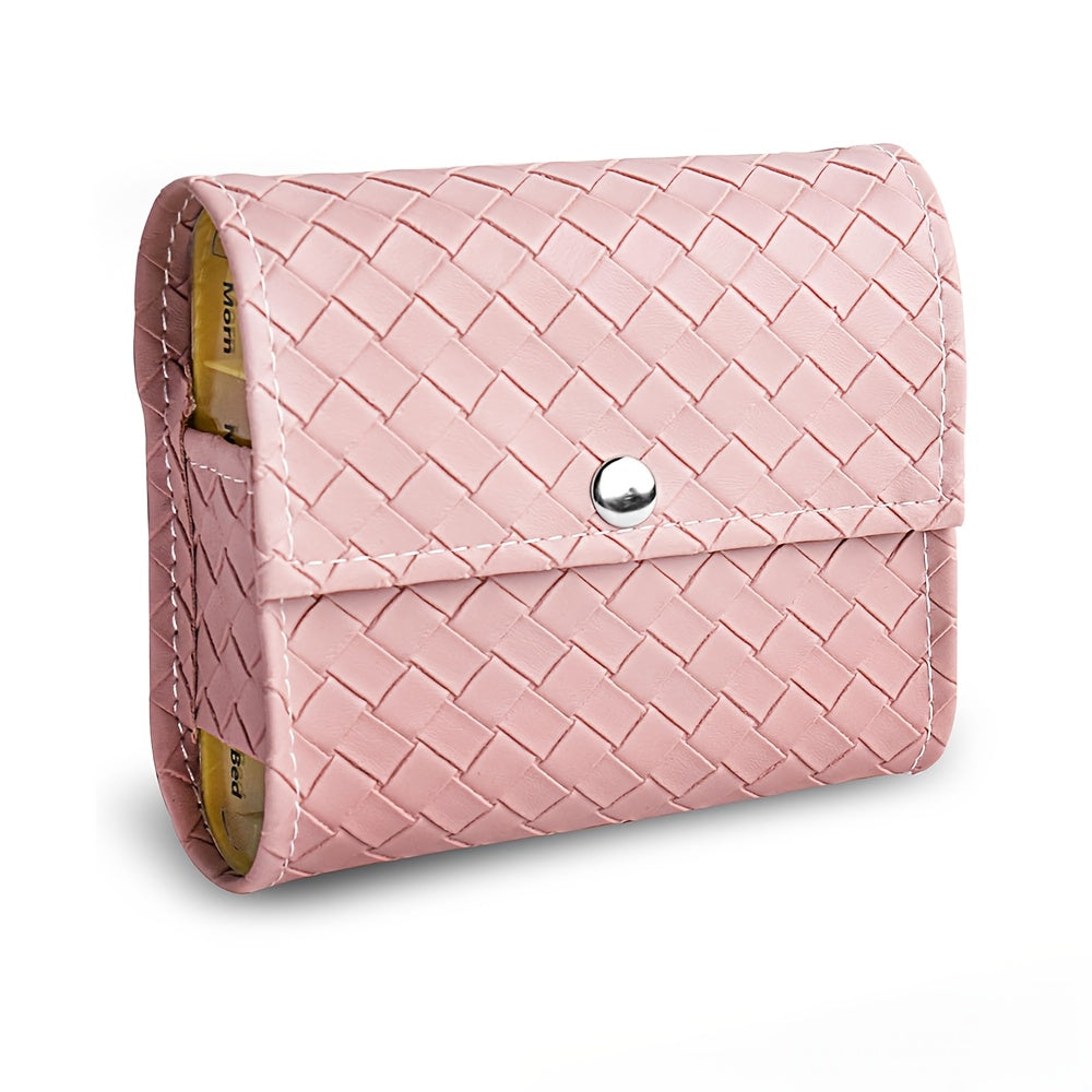 Weekly Travel Pill Organizer Case With 7 Compartments And Carrying Case