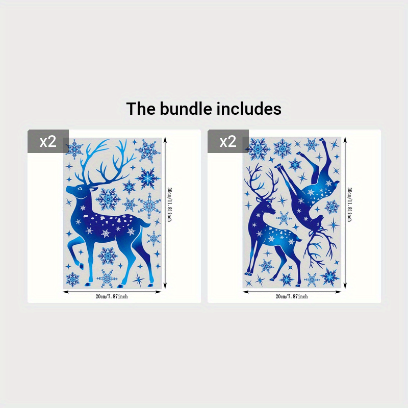 Christmas Snowflake Elk Window Film PVC Static Cling for Home Decor