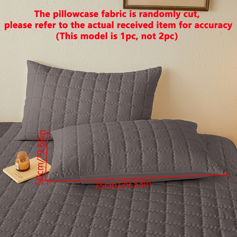 Square Pattern Waterproof Pillowcase Soft Breathable Skin-Friendly Bedroom Decor