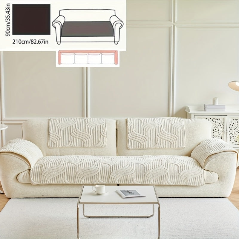 Klassik Stripe Divan qopqog'i, sirpanmaydigan, itga do'st polyester himoya, kreslo, divan, 3-4 o'rinli bo'lakli bo'lak