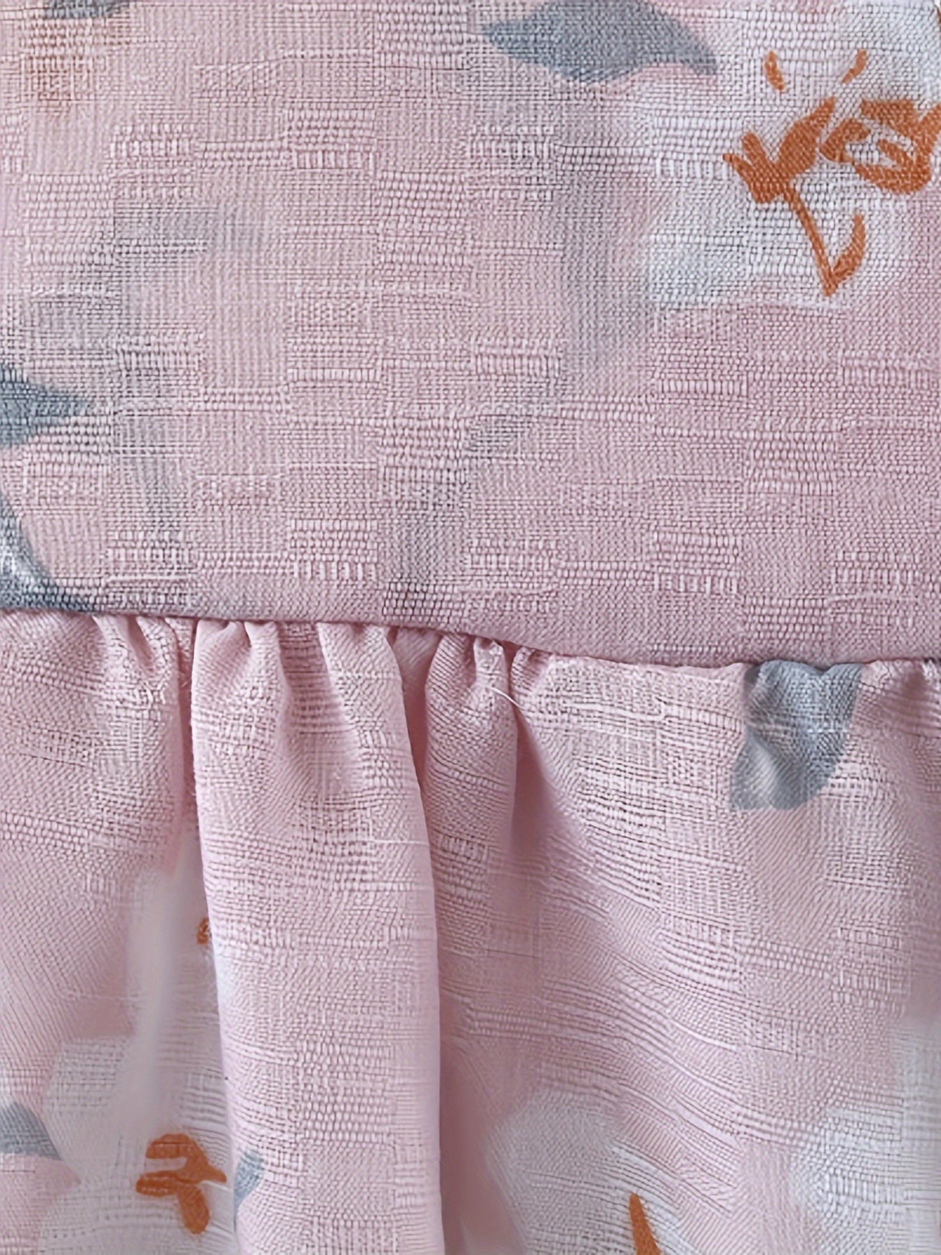 Baby Girls Summer Dress with Flower Print and Matching Hat Set