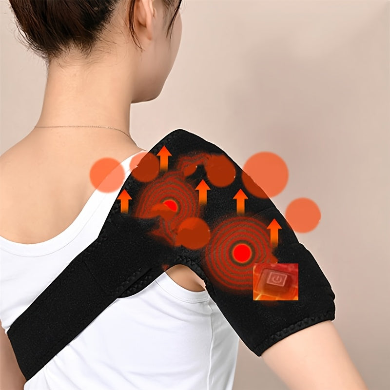 Portable USB Heated Shoulder Wrap with Adjustable Temperature Settings for Pain Relief