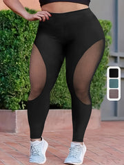 Ayollar uchun keng o'lchamli yuqori belli, elastik mesh jorjlar, elastik bel bilan, qorong'i kulrang