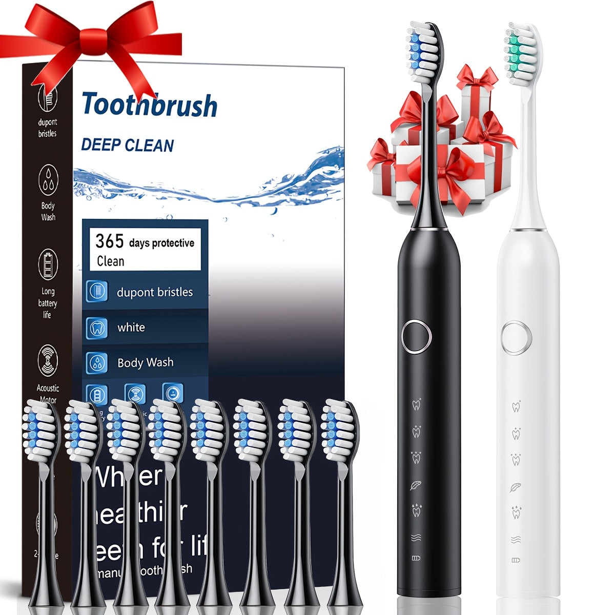 Rechargeable Electric Toothbrush for Adults Deep Clean 6 Modes USB Charging