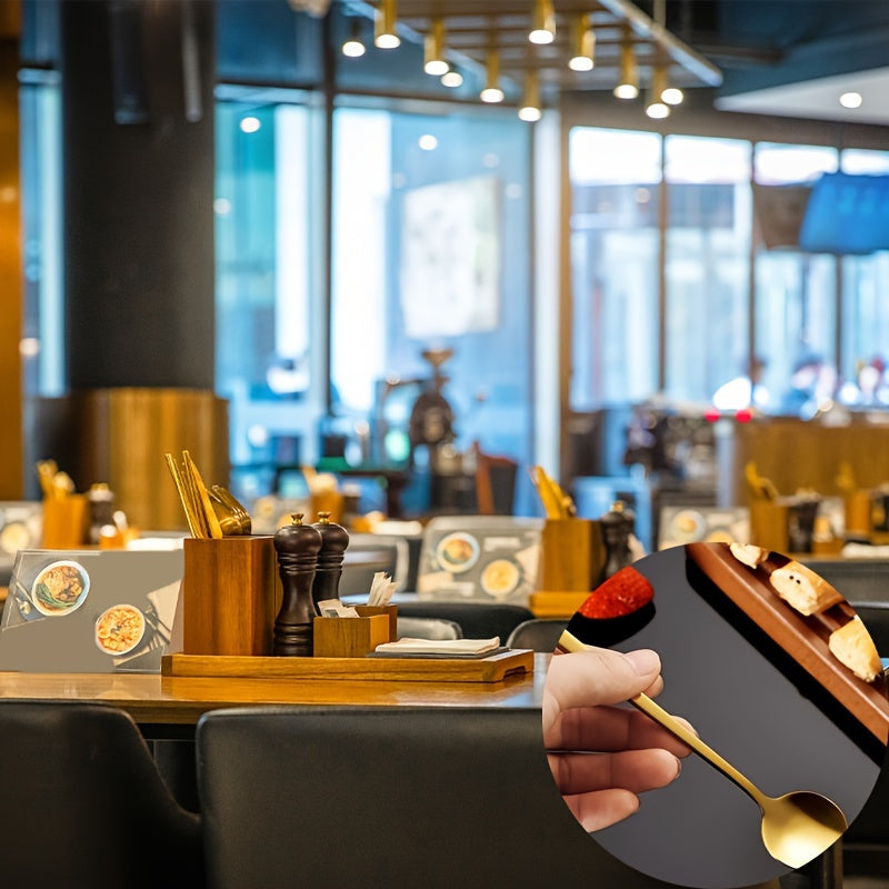 Set of 4 Golden Stainless Steel Coffee and Dessert Spoons for Stirring