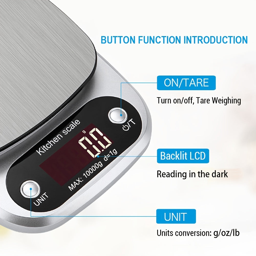 Batareya kiritilmagan LCD displeyli raqamli oshxona soati, vazn kamaytirish, pishirish va taom tayyorlash uchun.