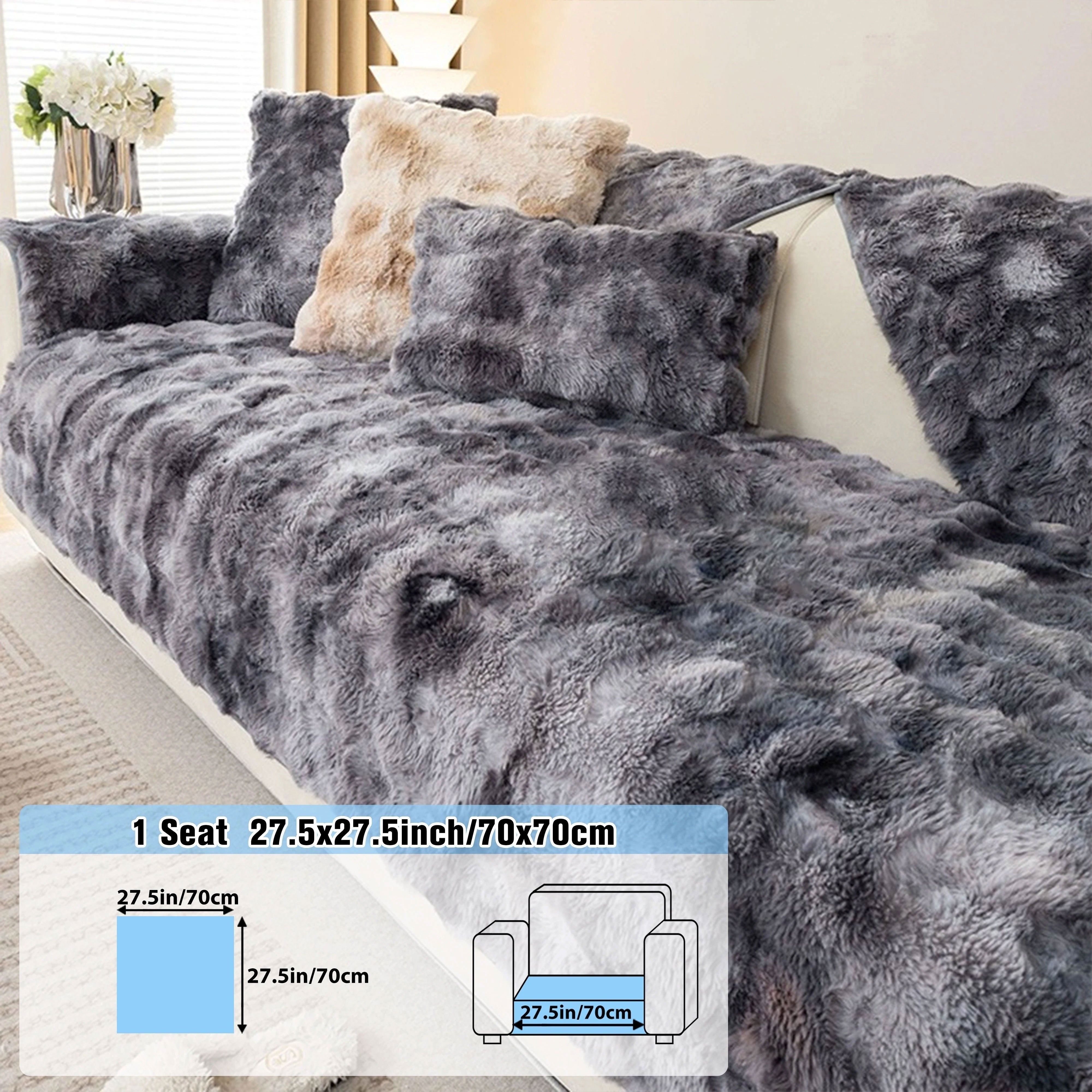 Плюшевое покрытие для дивана на зиму подходит для спальни, гостиной, офиса, домашнего декора