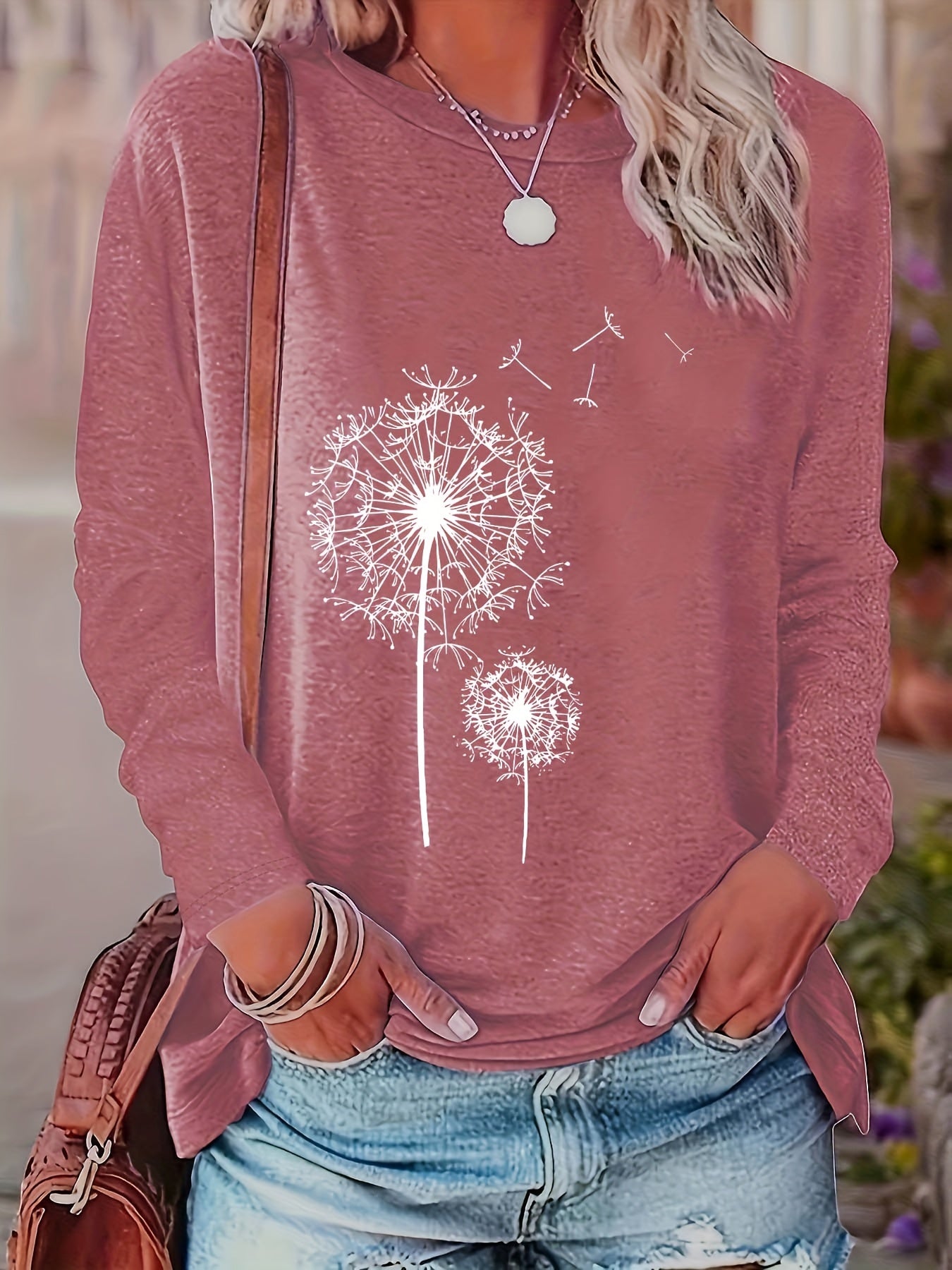 Plus Size Women Long Sleeve T-Shirts Polyester Knit Geometric Pack of 3