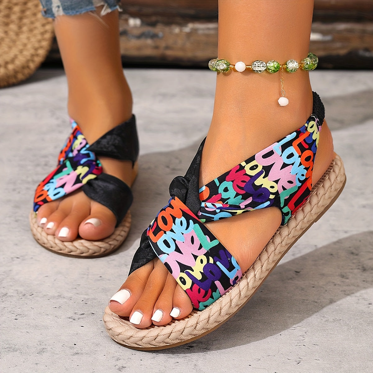 Women's Summer Sandals with Adjustable Straps Open-Toe Beach Footwear