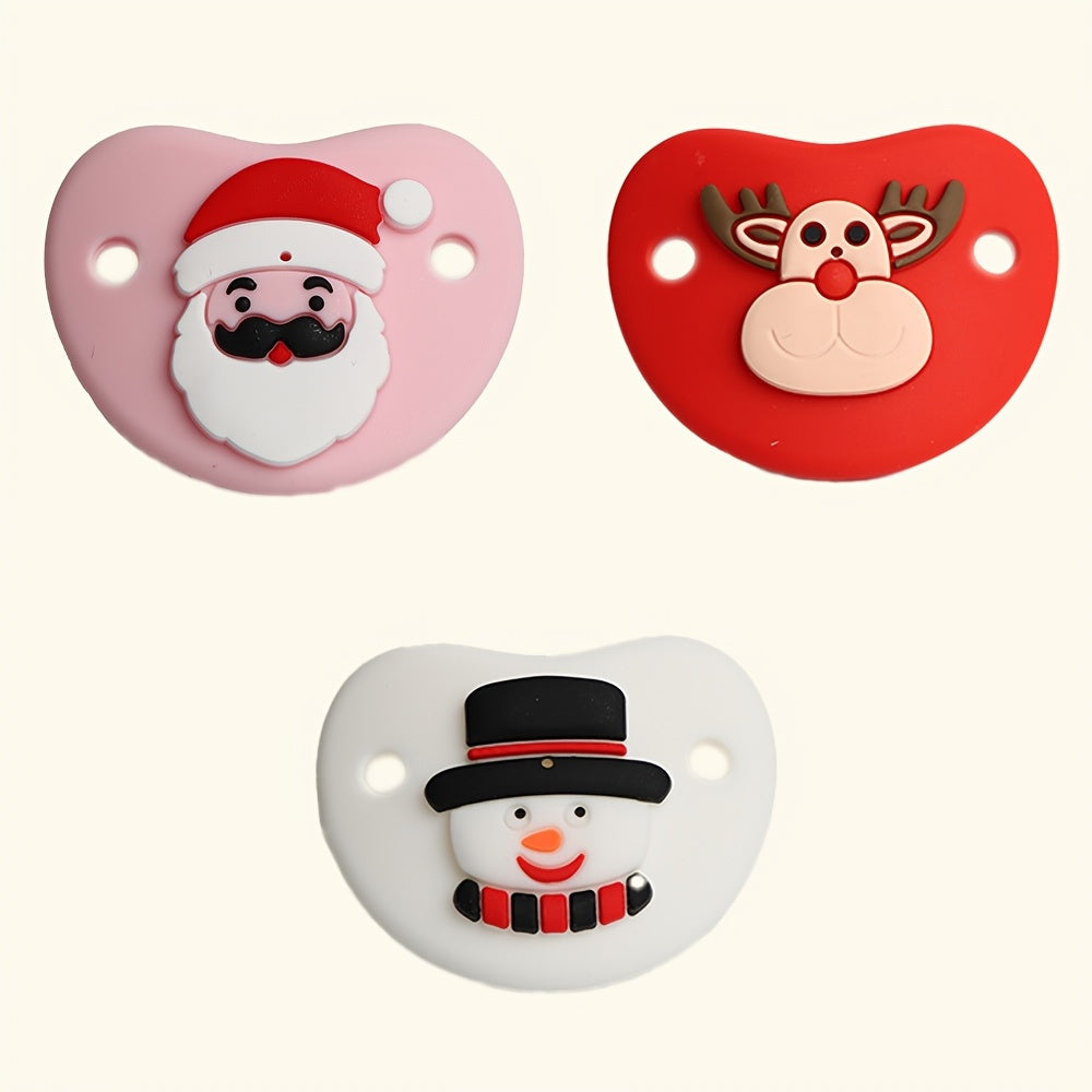 Baby Silicone Pacifier Christmas Santa Elk Snowman for Newborn Toddler