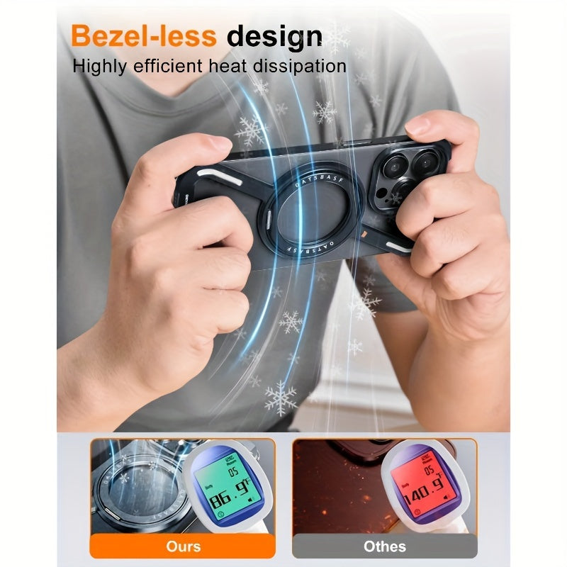 Metal Z-Shaped Phone Case for iPhone 14 15 Pro Max with 360° Rotation Holder