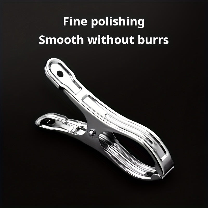 Juego de pinzas de ropa a prueba de viento de acero inoxidable, 10 piezas, clips de lavandería grandes y resistentes