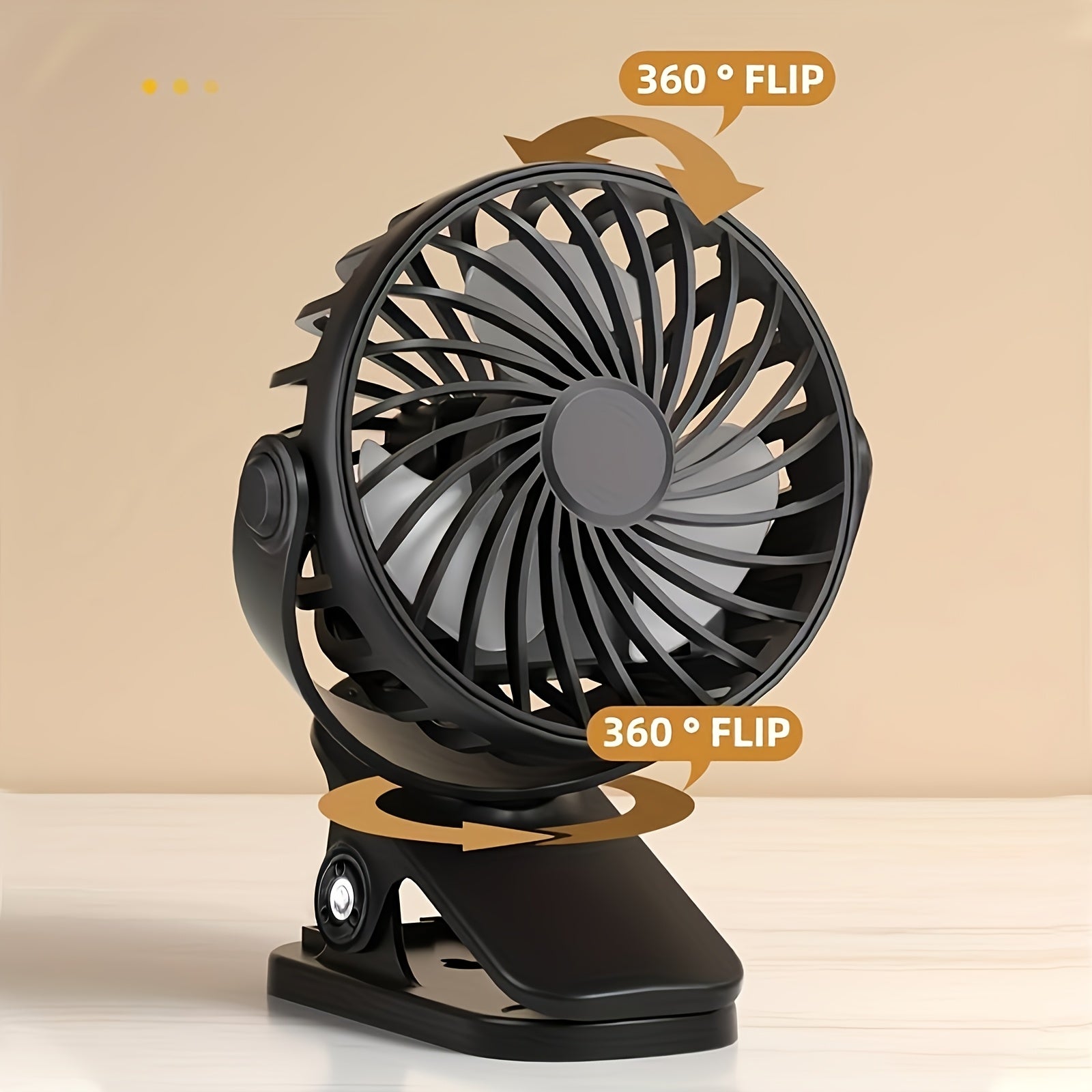 Mini USB Rechargeable Clip-On Desk Fan with 360 Degree Rotation for RV Dorm Student