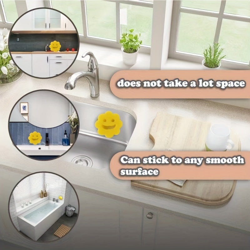 Organizador de fregadero con ventosa blanca para cocina y baño con diseño de drenaje automático