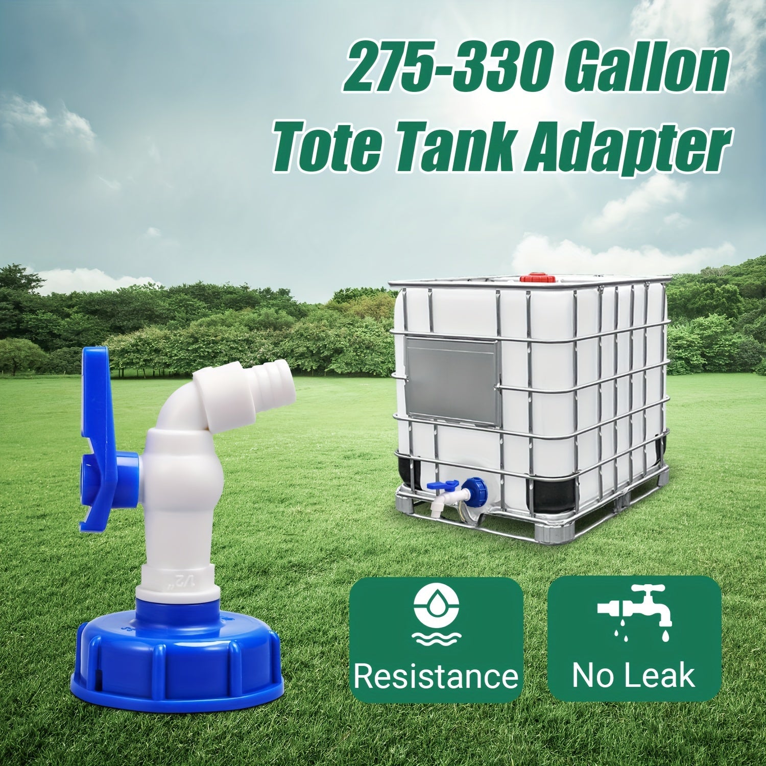 Адаптер-соединитель клапана резервуара IBC Tote с спиготом для европейской и американской крупной резьбы, пластиковый водопроводный шланг, выход для сада, промышленный