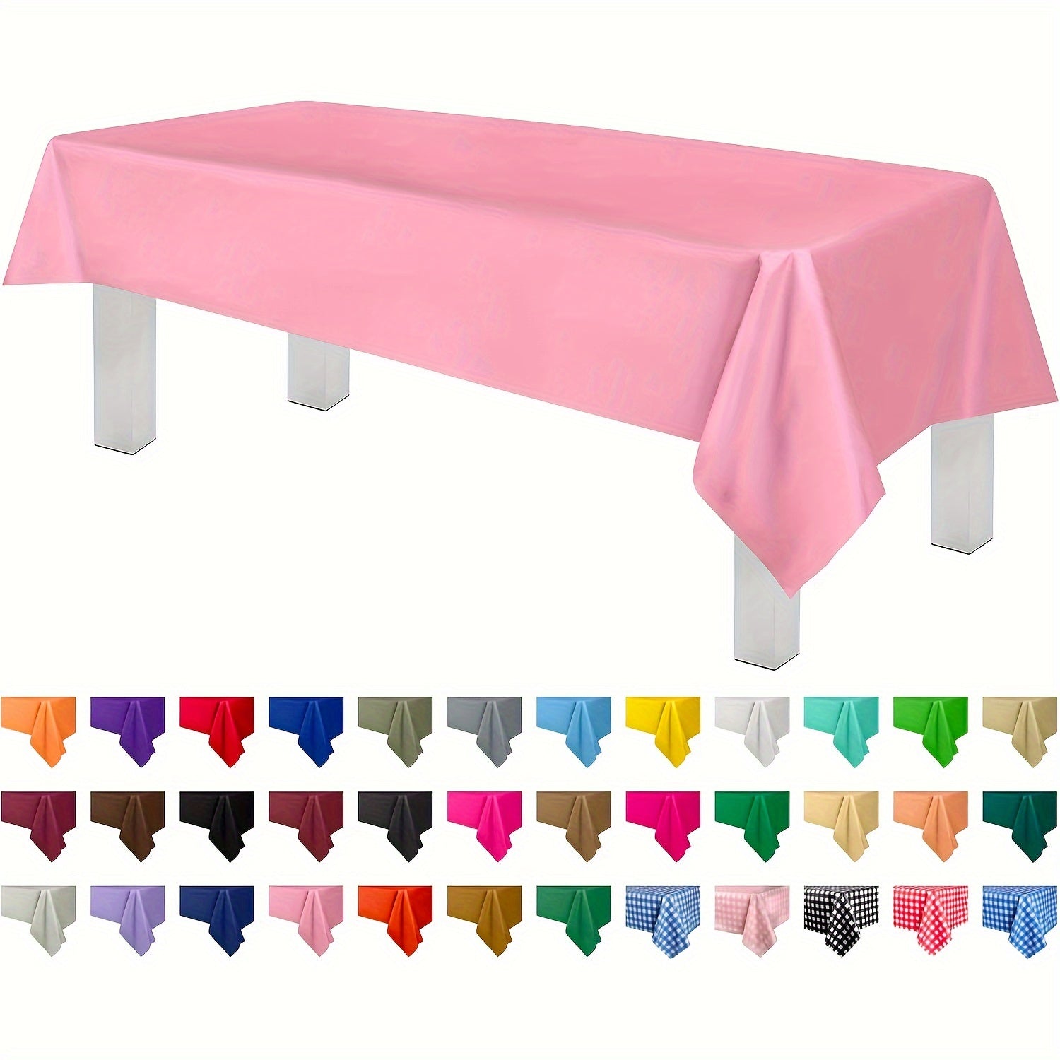 Rectangular Waterproof Plastic Tablecloth 137x274cm for Weddings Parties