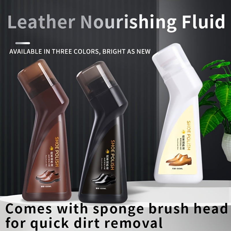 Waterproof Liquid Shoe Polish for PU Leather - Black, Brown, Colorless