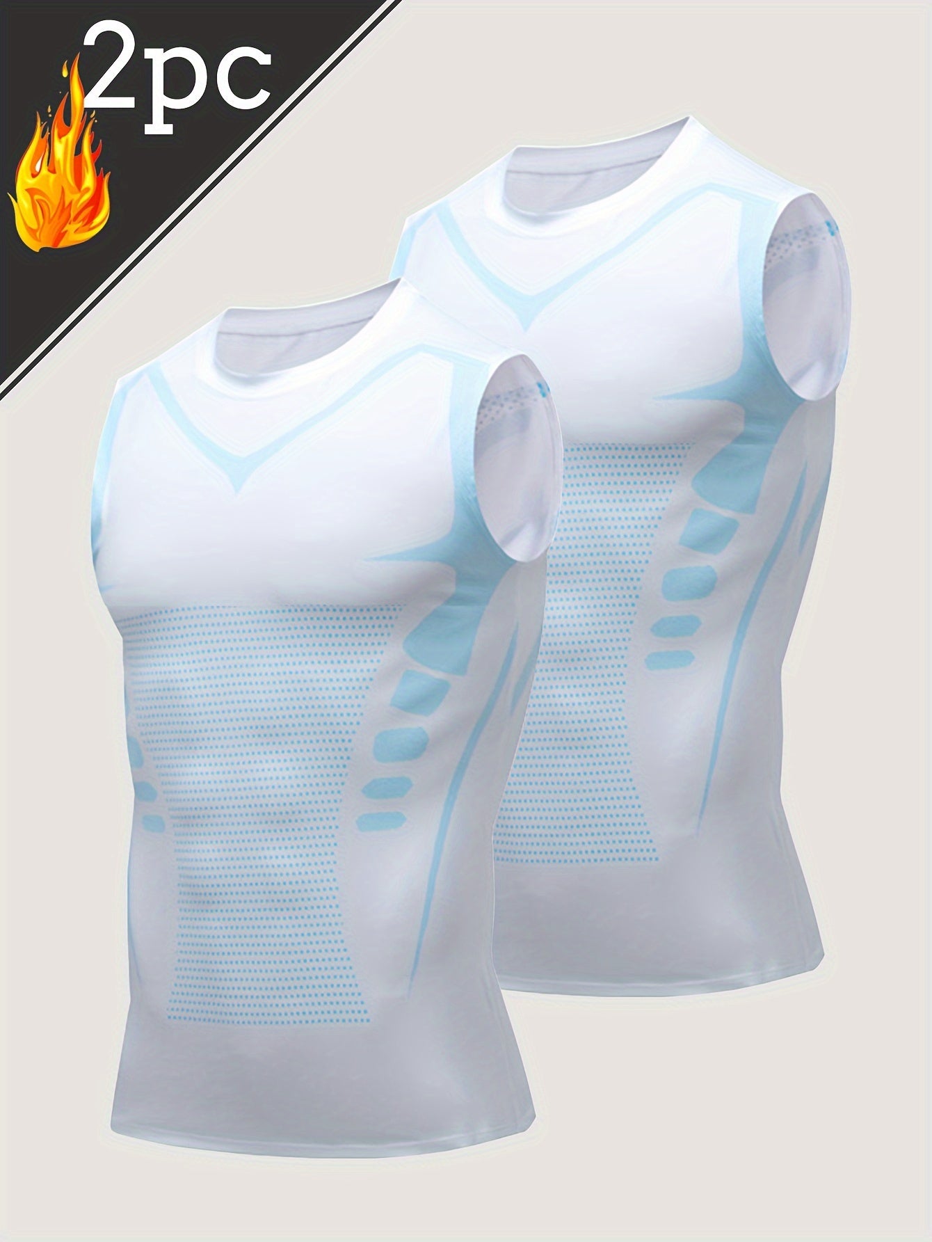 Men's Geometric Pattern Sports Vests Set of Two Quick-Dry Polyester Spandex Sleeveless Tank Tops All-Season Skinny Fit