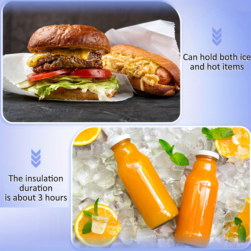 Insulated Shopping Bag with Ice Pack Large Capacity Non-Woven Fabric Durable Handles