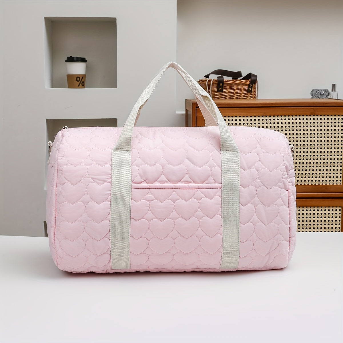 Embroidered Animal Print Diaper Bag with Sturdy Nylon Organizer and Hand Strap