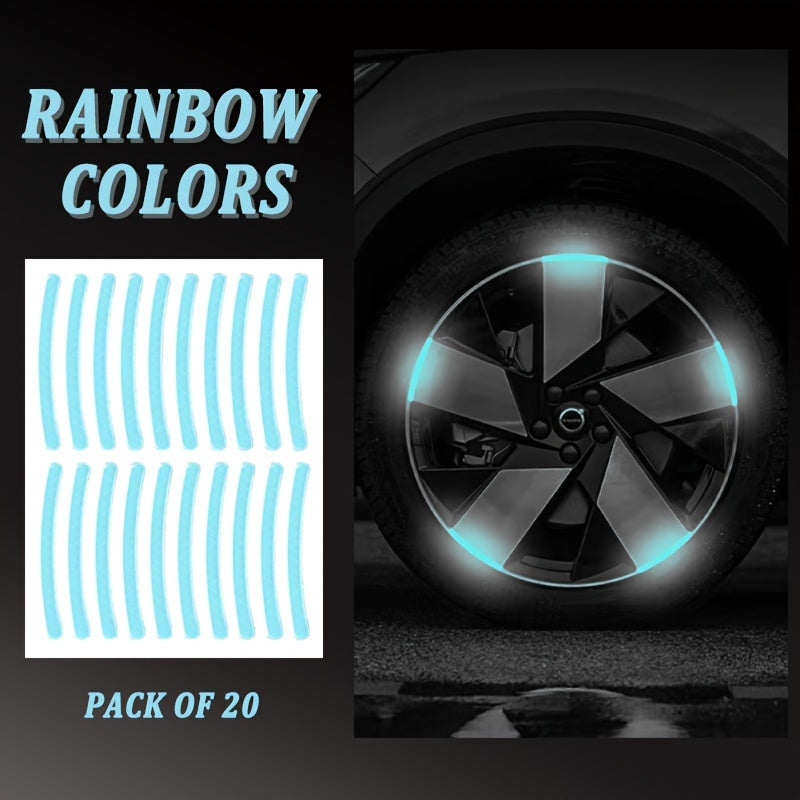 20 Pack Wheel Safety Warning Stickers Self-Adhesive for Vehicle Safety