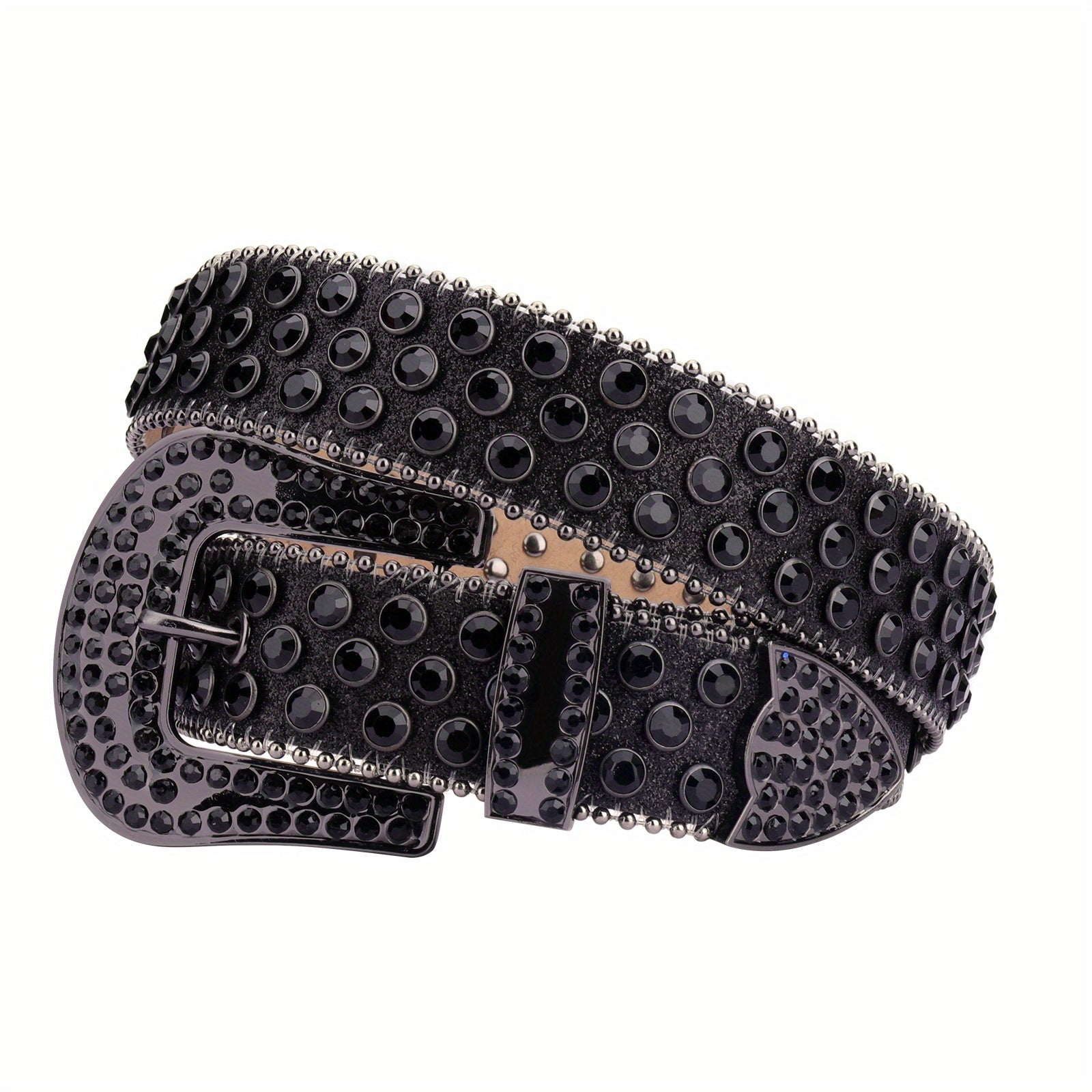 Unisex Crystal Studded Western Rhinestone Belt for Pants and Jeans