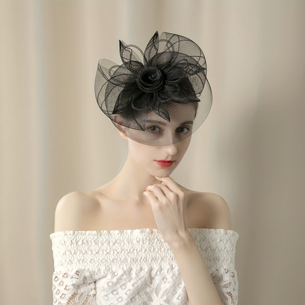 Women's Flower Mesh Feather Fascinator Headband for Weddings, Parties, and Horse Racing