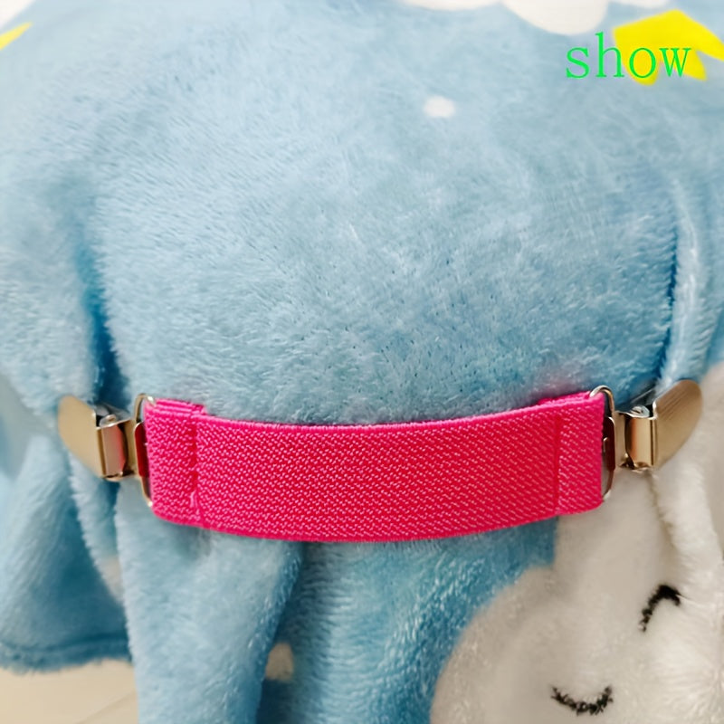 Set of 2 Nylon Elastic Bed Sheet Straps with Anti-Slip Clips for Secure Fit