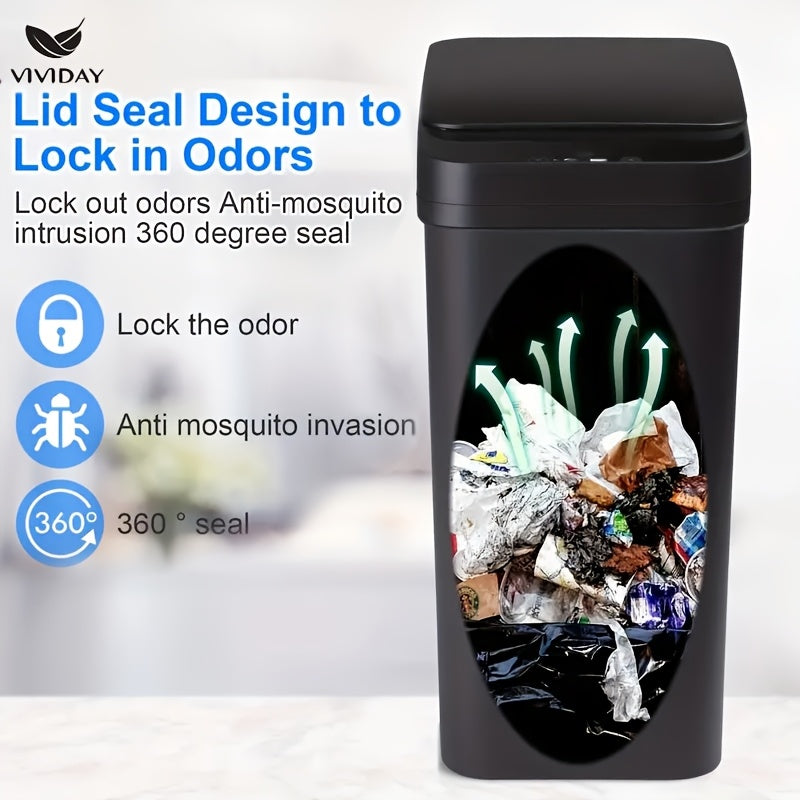 Интеллектуальный автоматический мусорный бак на 10 л для домашнего использования с сенсором бесконтактной крышки