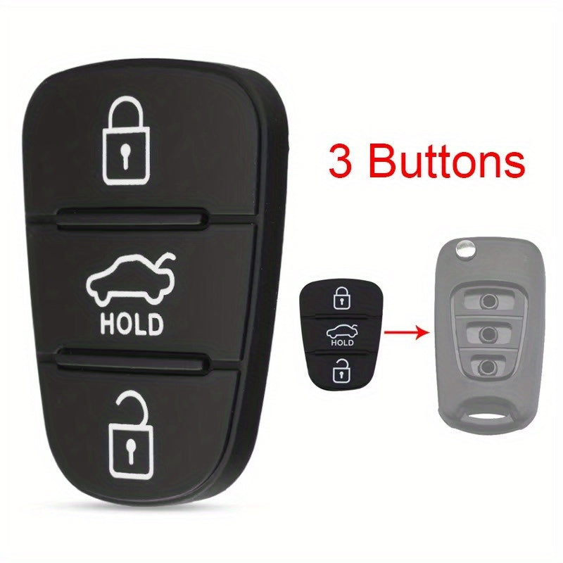 Black PU Rubber Car Key Fob Cover with Lock/Unlock Icons Replacement