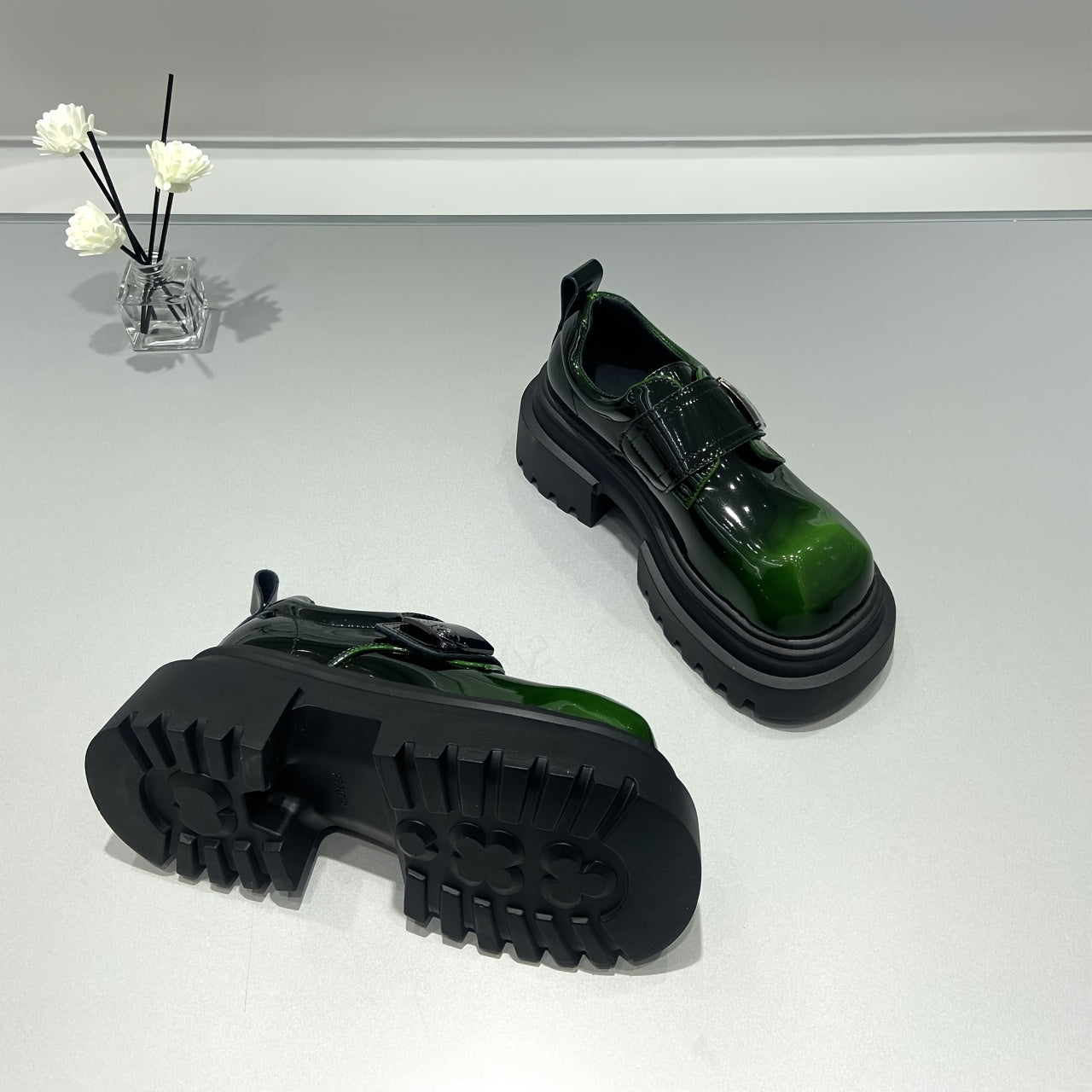 Women's Leather Penny Loafers Thick Sole Height-Increasing Shoes