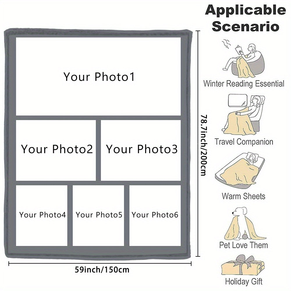 Custom Photo Blanket Soft Flannel Throw Personalized Gift for Home and Travel