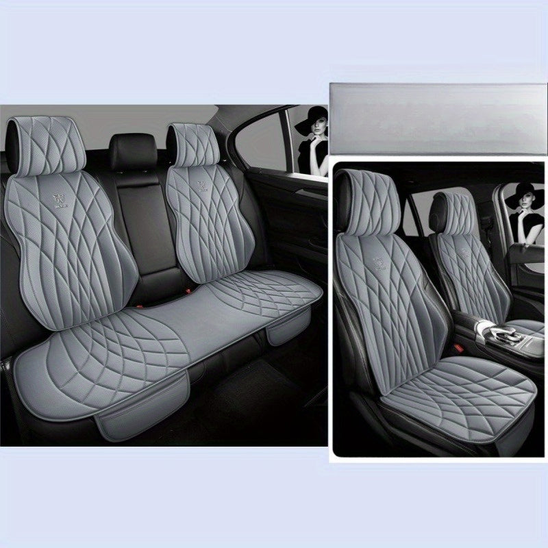 7pcs Synthetic Car Seat Covers All-Season Semi-Enclosed Fit Durable Protection