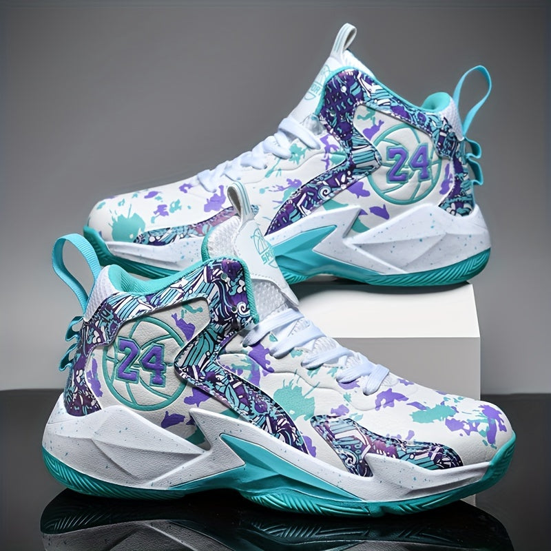 Erkaklar uchun yuqori to'plangan basketbol krossovkalari - qulay, sirpanmaydigan, mustahkam bog'ichli, barcha mavsumlar uchun.