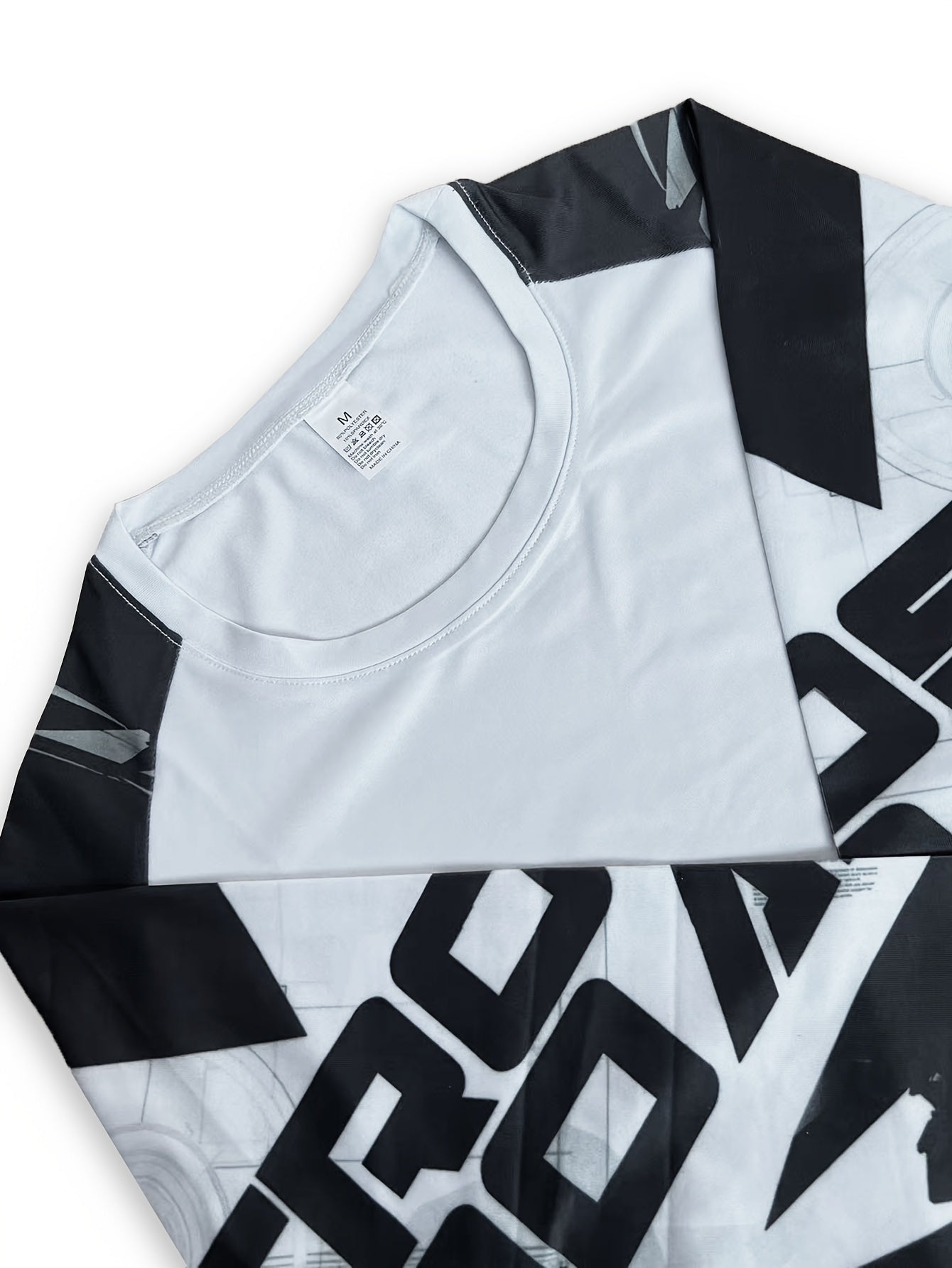 Men's White Camo Compression Sports Set Long Sleeve Top Shorts Fitness Gear