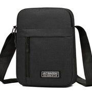 Men's Casual Oxford Cloth Shoulder Bag with Multiple Compartments Black