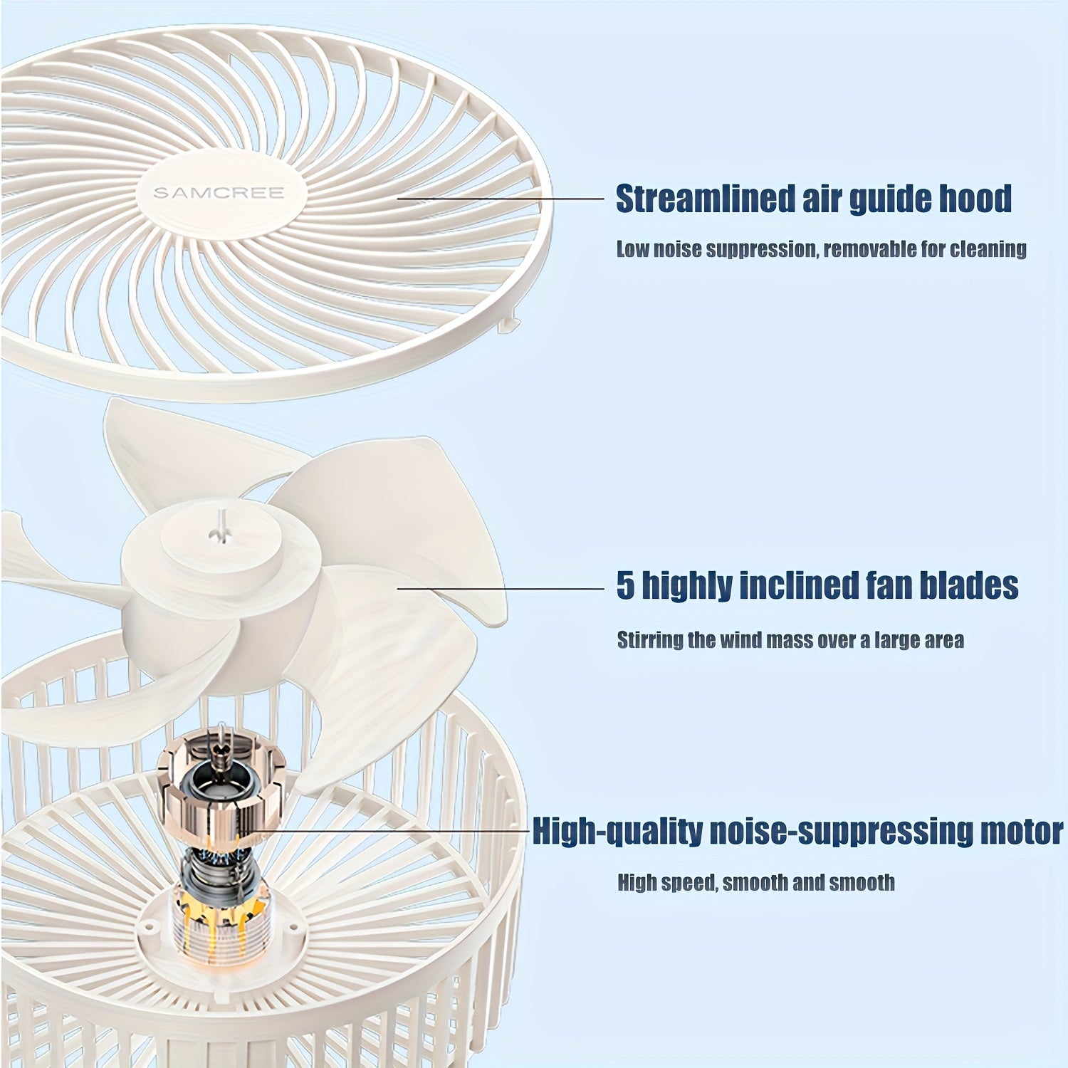 Ventilador telescópico plegable con soporte para teléfono, ventilador de mesa portátil, silencioso, flujo de aire de 360°, alimentado por USB