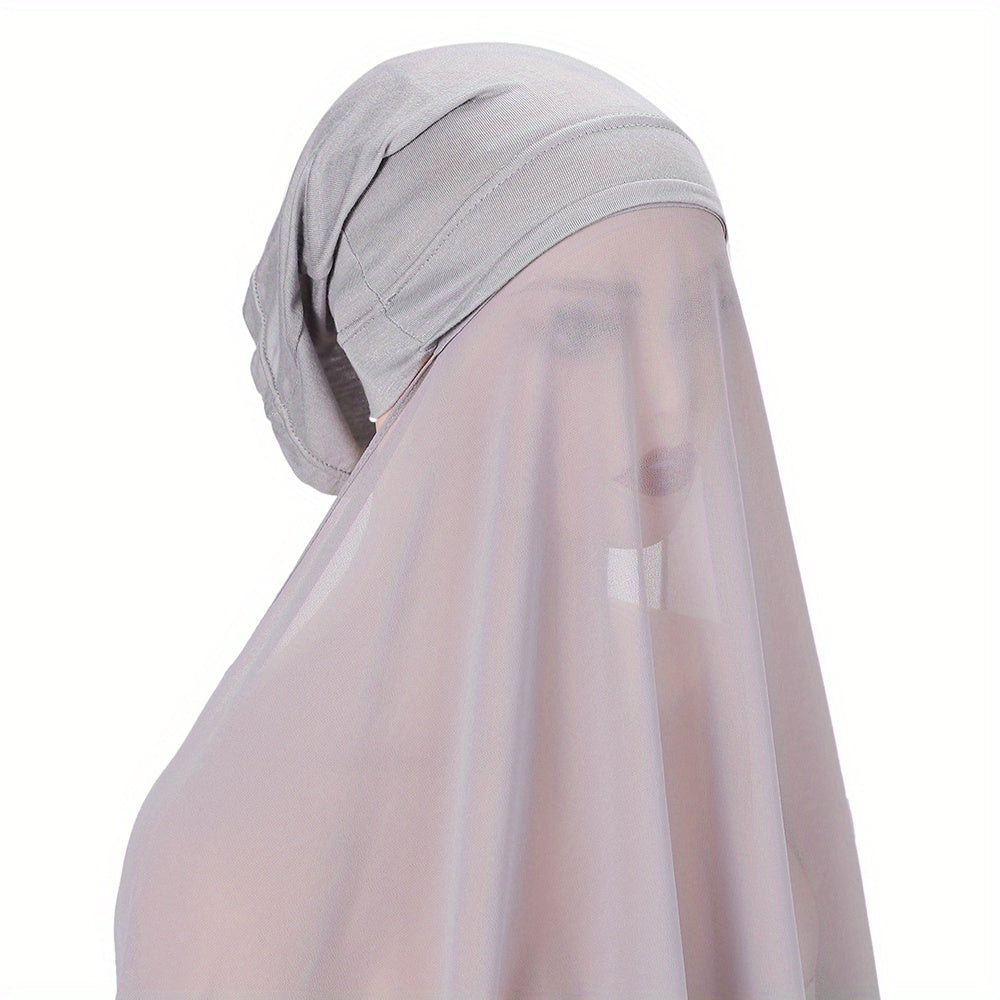 Women's Chiffon Instant Hijab Set with Tube Undercap Lightweight Head Cover