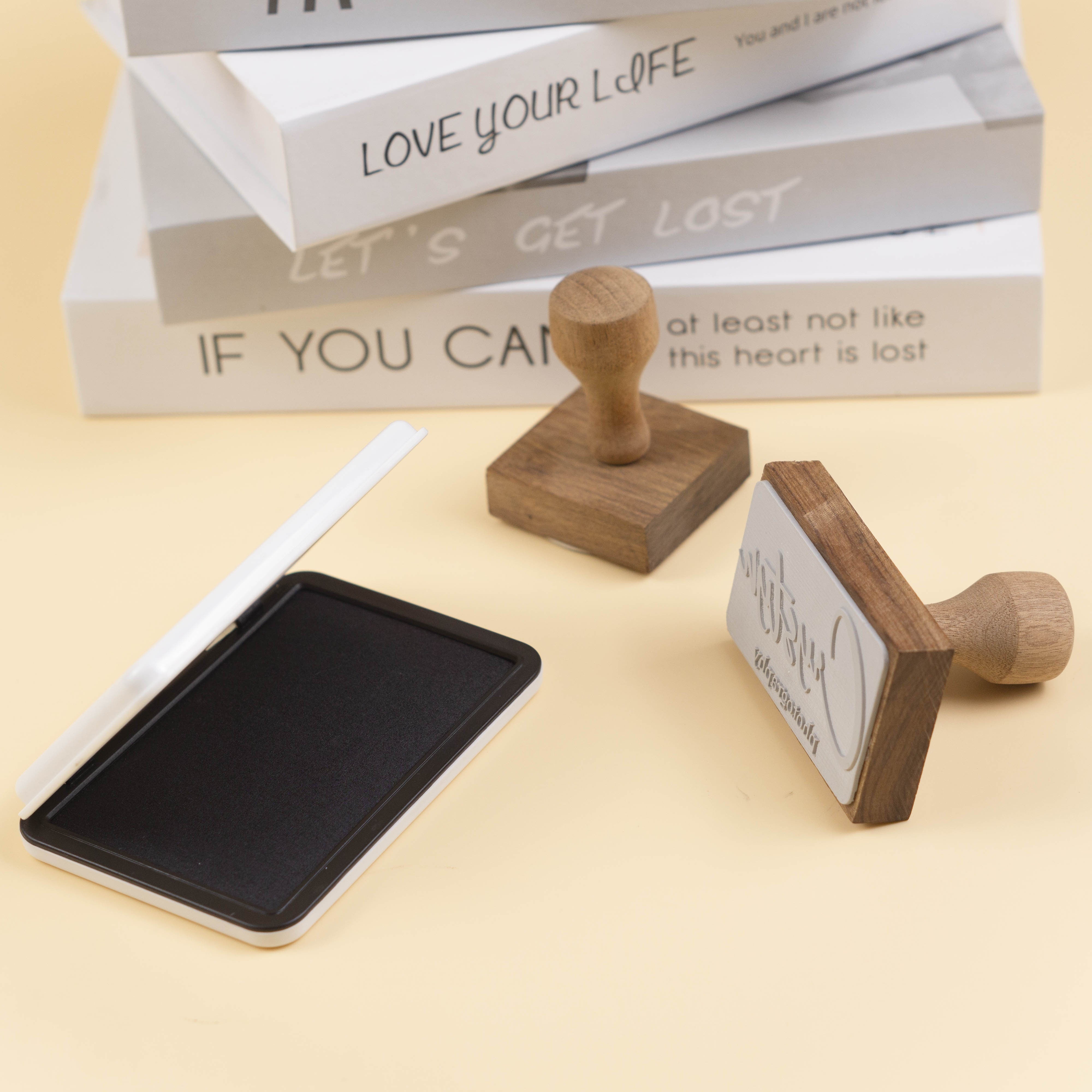 Personalized Wooden Stamp Set with Gift Box Custom Photo and Text Designs for Gifts