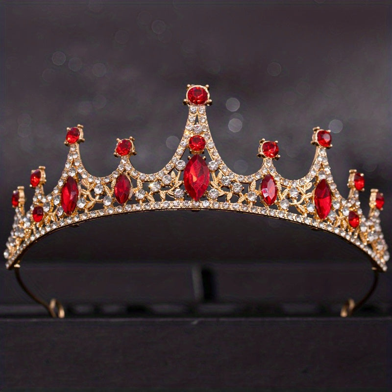 Girls Princess Tiara Headband with Flowers and Rhinestones for Halloween, Birthday, Cosplay