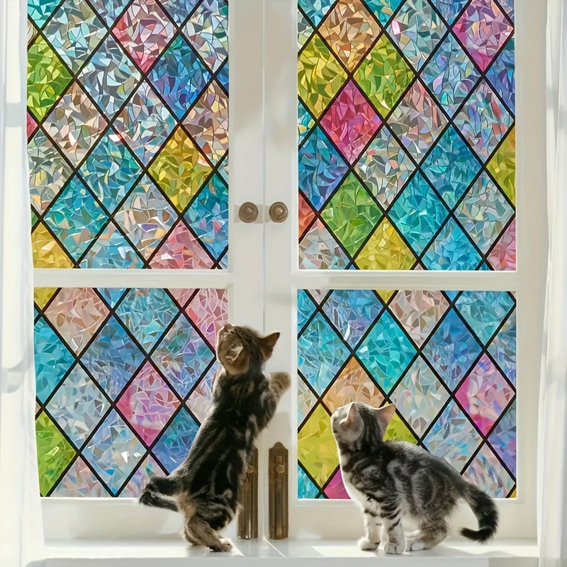 Electrostatic Glass Window Film with Crystal Lattice Design Reusable No Residue