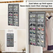 Dual Sided Hanging Sunglasses Organizer with 32 Dustproof Pockets for Home Storage