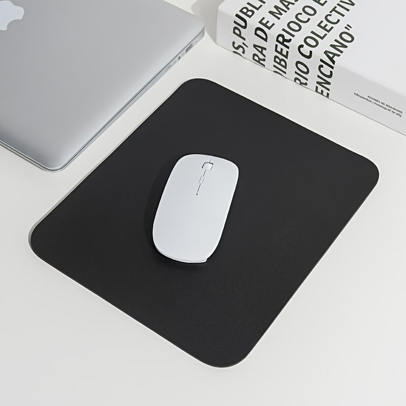 Faux Leather Mouse Pad Waterproof Scratch-Resistant 18x20cm for Office Gaming