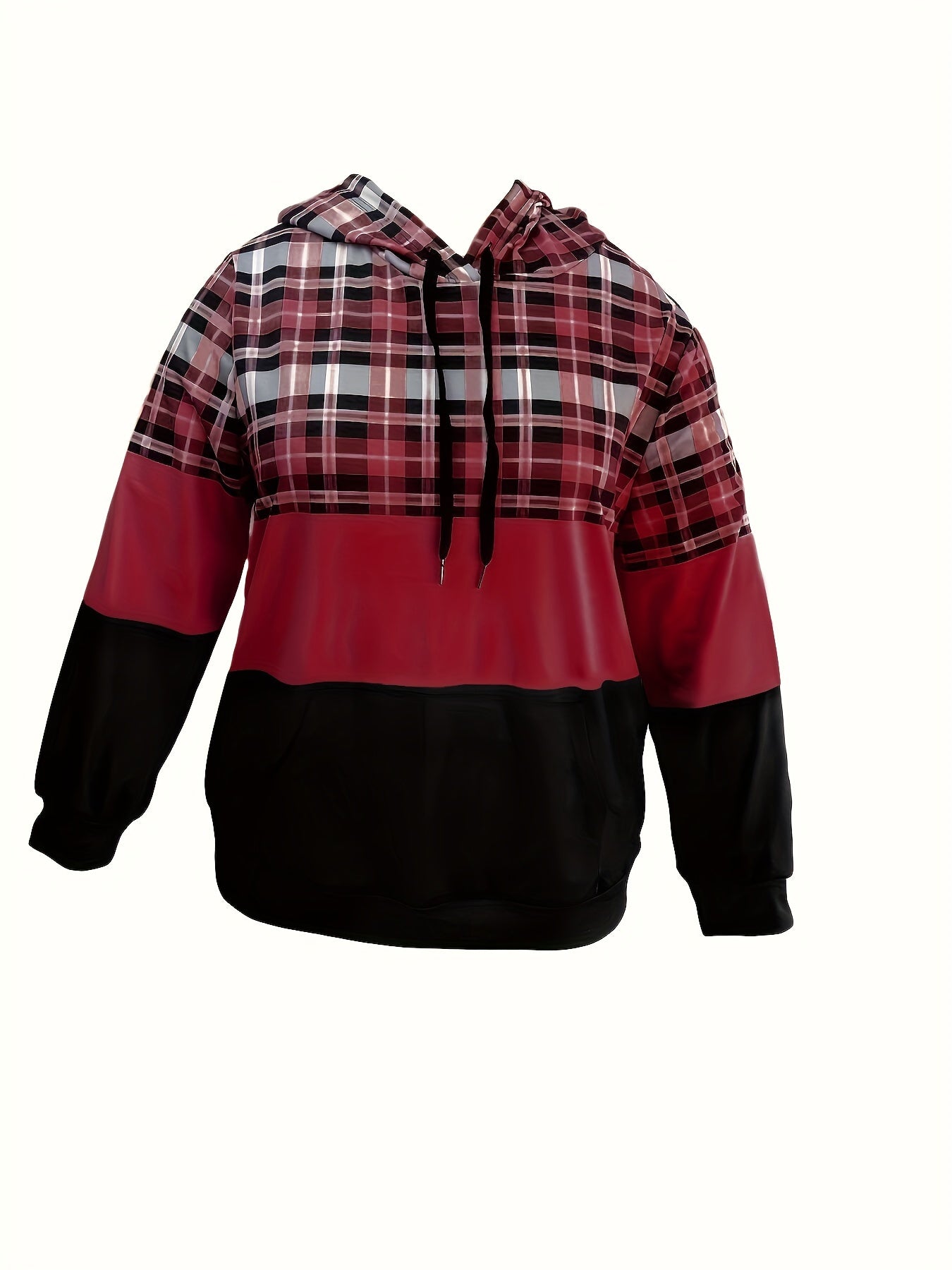 Plus Size Women's Cotton Sweatshirt With Long Sleeves Blue